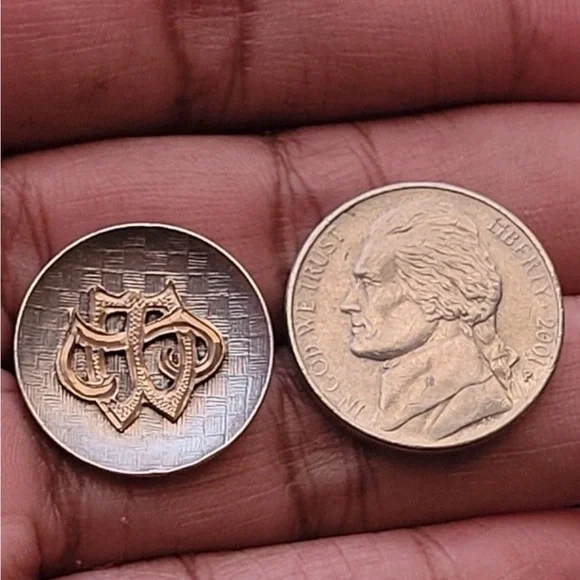 Estate! Sterling Silver & 10kt Gold Buttons - Picture 3 of 12